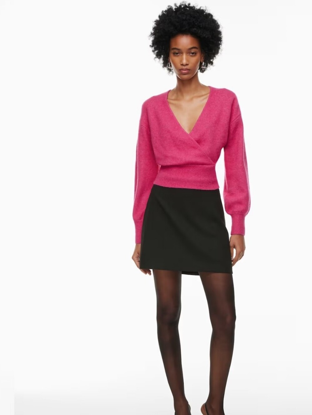 Aritzia Wilfred Soft Spoke Pink Wrap Sweater Size Medium